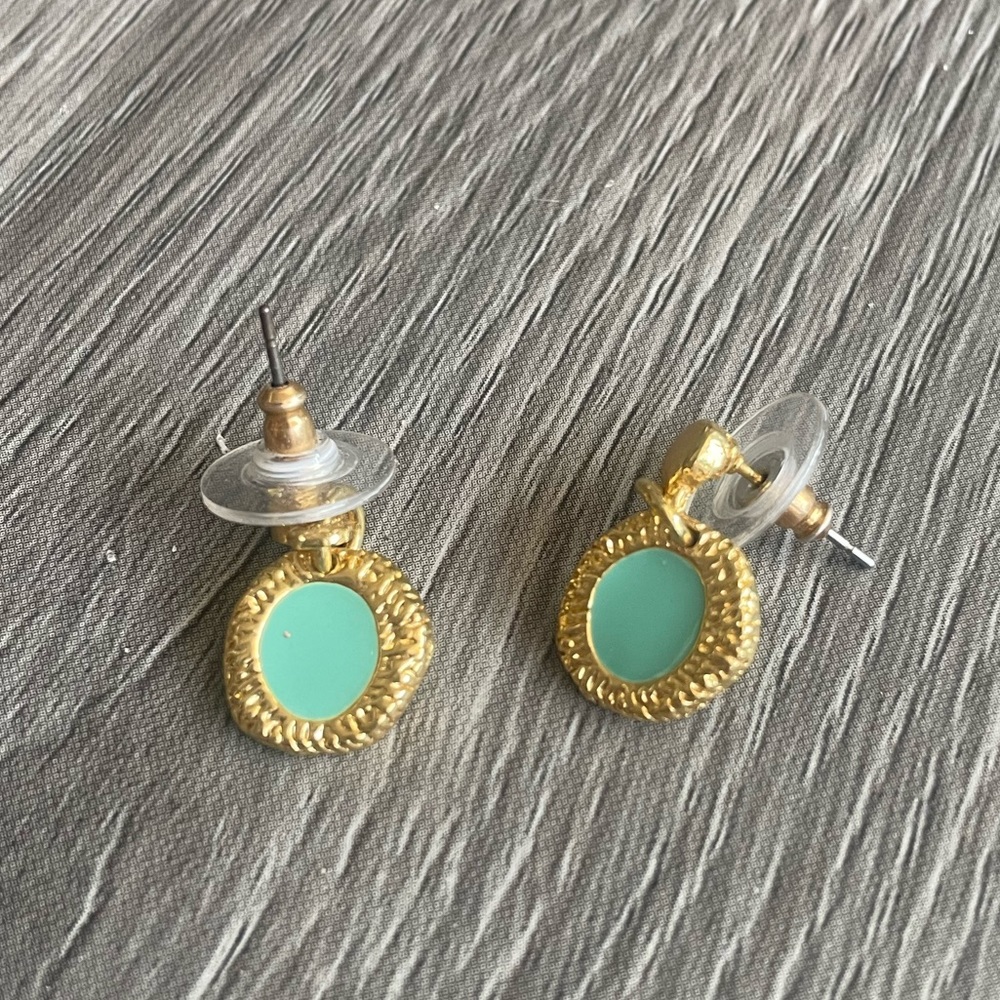 Turquoise Enamel Drop Earrings